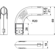 OBO Bettermann - Bogen für Installationsrohre Quick-Pipe-Bogen 3000 BMS M16 LGR 90 Grad − 10 Stück