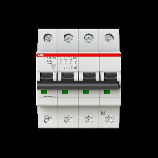 ABB Stotz S&J - Leitungsschutzschalter Sicherungsautomat S203-B13NA 6 kA, 13 A, 3P+NA