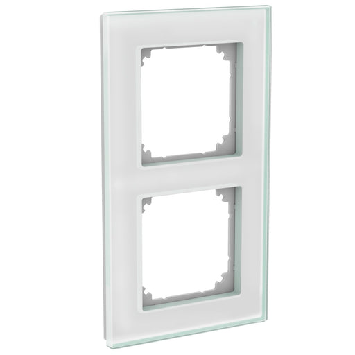 Elso - Abdeckrahmen Echtglas-Rahmen 2-fach WDE004036 kristallweiß