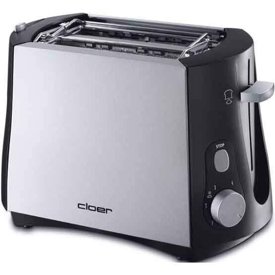 Cloer - Toaster 3410 sw/metall matt 2 Scheiben