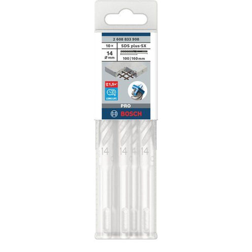 Bosch - Bohrer PRO SDS plus-5X 2608833908VE(10) Hammerbohrer 14 x