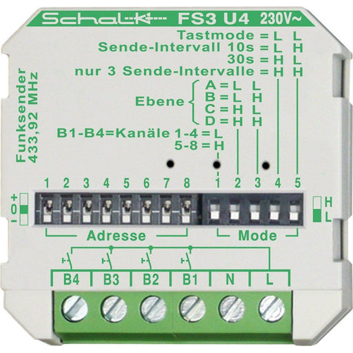 Schalk - Funksender Funk-Sender UP FS3 U4 (230V AC) 4-Kanal