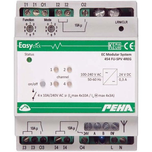 Peha - Bussystem-Schaltaktor Easyclick-Modul-Schalten D 454 FU-SPV 4REG 4-Kanal