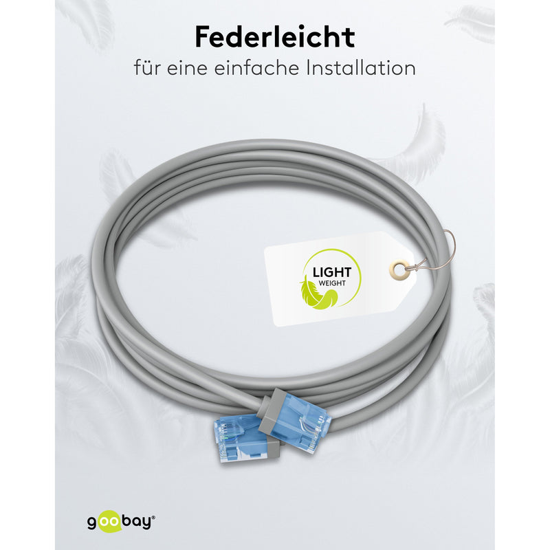 Goobay - Patchkabel Kupfer Patchkabel U/UTP Cat6 74222 Ultraflexibel,slim,g