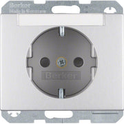 Berker - Steckdose SCHUKO-Steckdose alu 47387003 m. Beschriftungsfeld