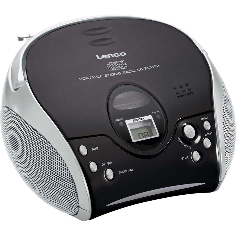 LENCO - Radio-Recorder UKW-Radio m.CD SCD-24 black/silver stereo,schwarz/silbe