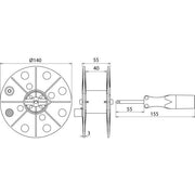DEHN - Zubehör/Ersatzteile für Erdung und Blitzschutz Drahthaspel K-grau B40mm DHK40BBASGL leer