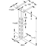 Niedax - Hängestiel für Kabeltragsystem Hängestiel HU 4530/1000 E3L U-Profil, 1005 mm