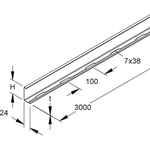 Niedax - Trennwand für Kabeltragsystem Trennsteg RW 50 E3 − 3 Meter