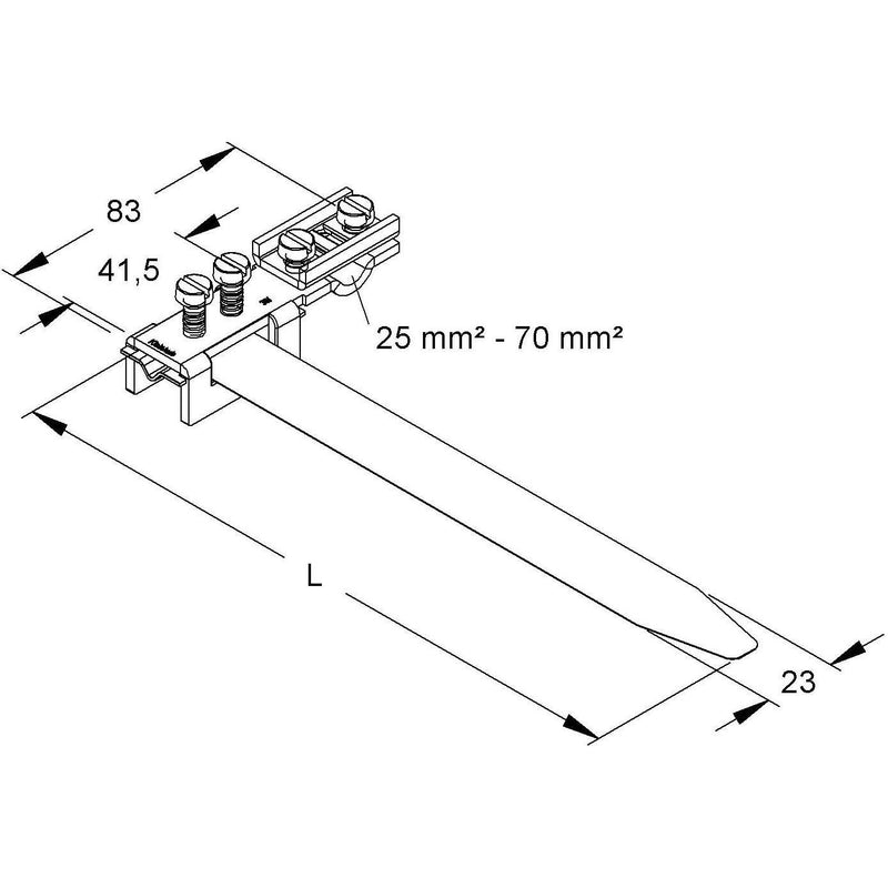 HKL - Erdungsbandklemme Erdungs-Bandschelle 39/1 für DM25-48mm − 5 Stück