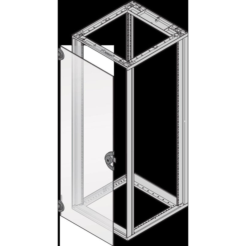 Schroff - Tür/Bedientableau (Schaltschrank) Glastür 27230004 16HE 180Gr grau
