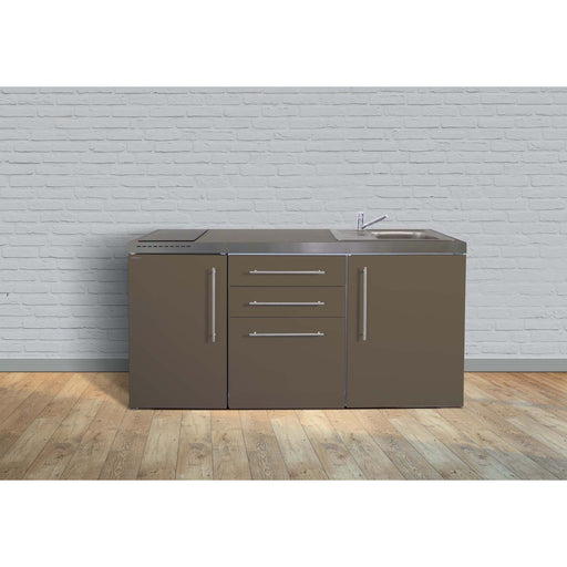 Stengel - Mini-Küche Miniküche Premiumline MPMM170KSGKFliBre2Sn Mokka metallic