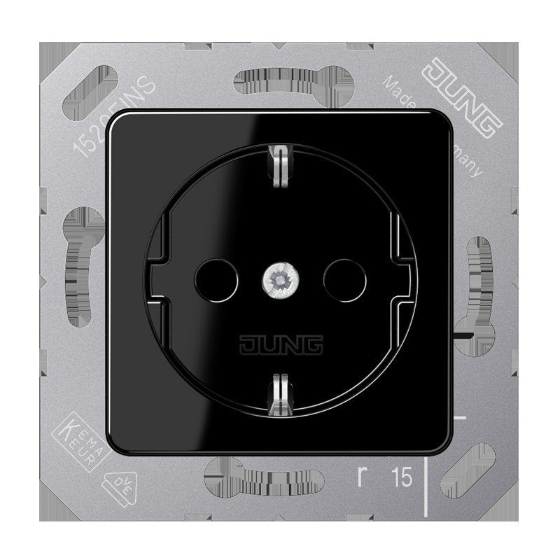 Jung - Steckdose SCHUKO-Steckdose 16A 250V CD 5120 BF SW 50x50mm Klappdeckel