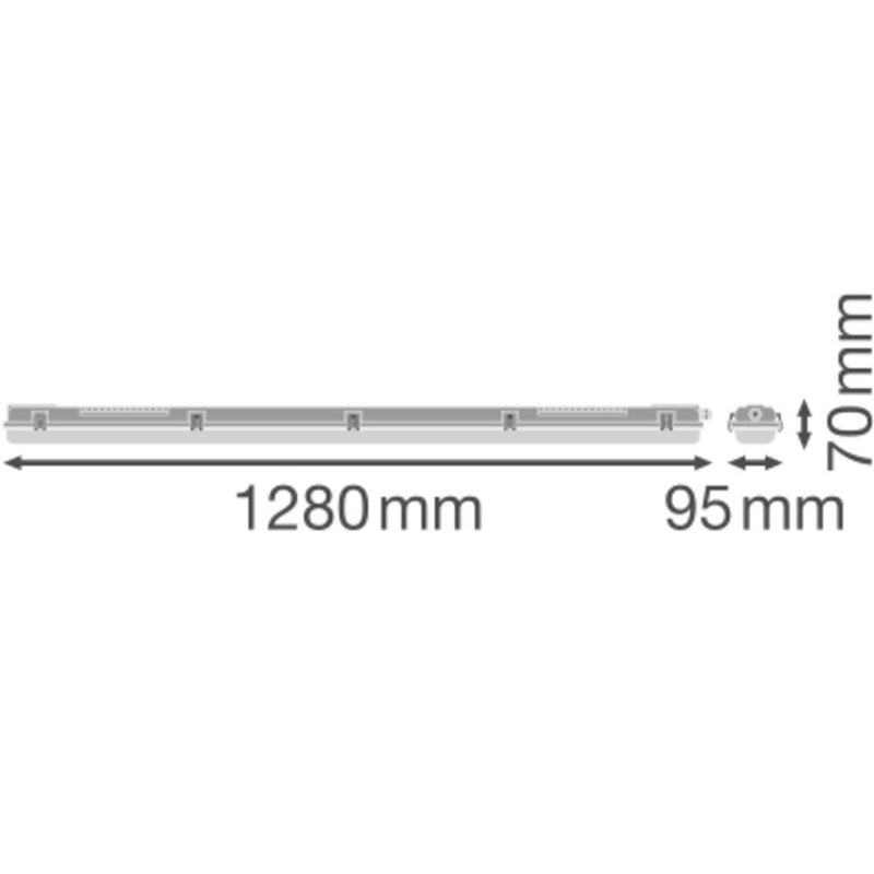 Ledvance - Decken-/Wandleuchte Feuchtraumleuchte Housing DPHOUS1200P2XLP IP65 für T8-Tubes