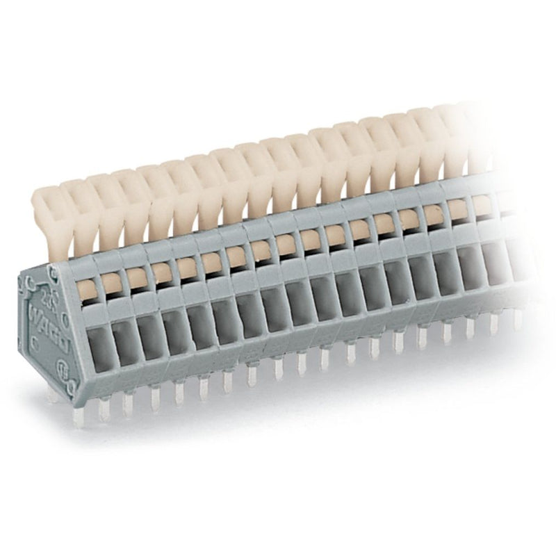 WAGO - Leiterplattenklemme 233-202 Drücker,0,5mm²,grau − 100 Stück
