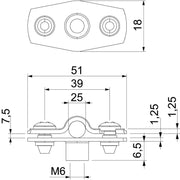OBO Bettermann - Befestigungsschelle für Kabel/Rohre Abstandschelle ASG 732 25 A4 m. Gewindea. 20-25mm − 25 Stück