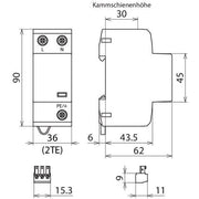 DEHN - Kombi-Ableiter für Energietechnik Kombiableiter DEHNshield DSH TN 255 FM Typ 1+2, 1-p. TN Sys