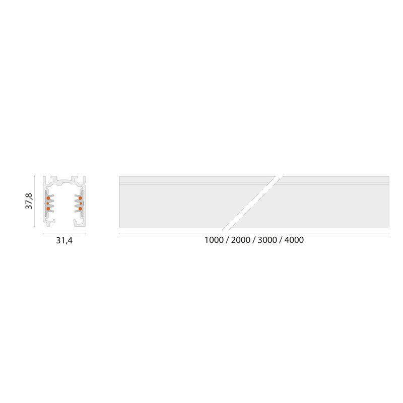 Performance in Light - Stromschiene 3-Phasen-Stromschiene 310872 Aufbau 2000mm