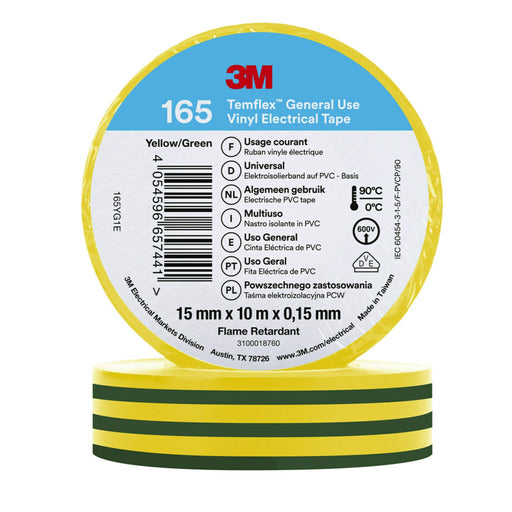 3M - Klebeband PVC Elektro-Isolierband Temflex165 gngb15X10 165YG1E