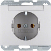 Berker - Steckdose SCHUKO-Steckdose alu 47397003 m. Beschriftungsfeld
