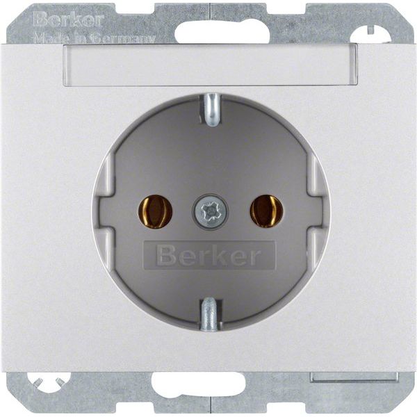 Berker - Steckdose SCHUKO-Steckdose alu 47397003 m. Beschriftungsfeld