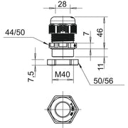 OBO Bettermann - Kabelverschraubung V-TEC VM40+ OR or, m. Gegenmutter − 10 Stück