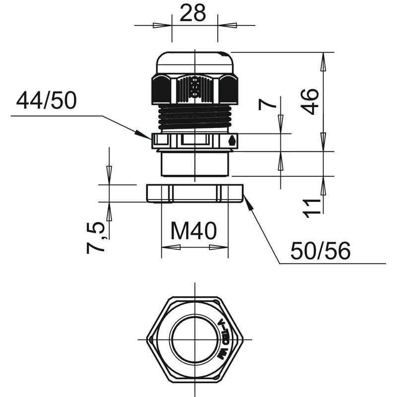 OBO Bettermann - Kabelverschraubung V-TEC VM40+ OR or, m. Gegenmutter − 10 Stück