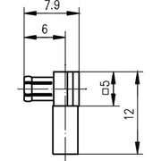 Telegärtner - Koax-Steckverbinder MCX-Kabelwinkelstecker cr 100024984 G8 (RD-316) − 5 Stück