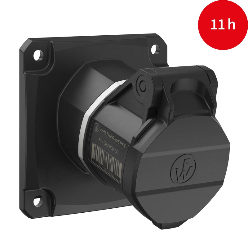 Walther Werke - CEE-Anbausteckdose (IEC 60309) CEE NEO Anbaudose FW510311SK schräg 1 6A 3P 11h