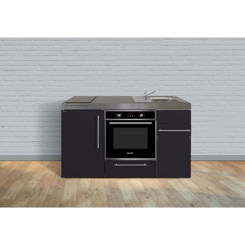 Stengel - Mini-Küche Miniküche Premiumline MPBSM150BOGKFliBreS Schwarz matt