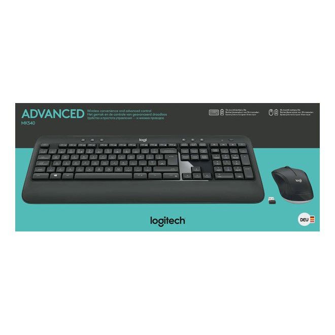 Logitech - Tastatur Tastatur/Maus Set MK540 sw USB,wireless,1000dpi