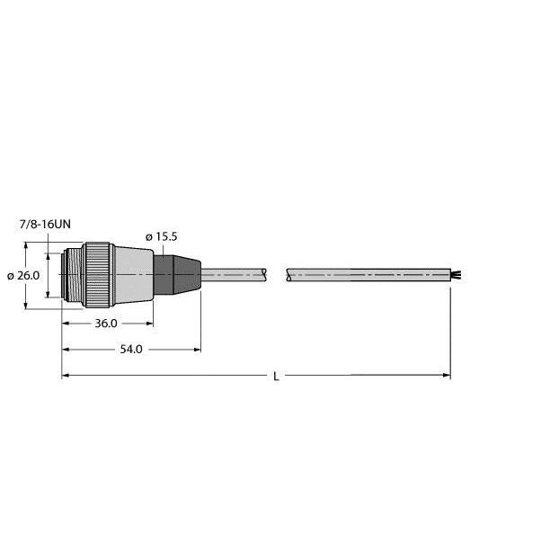 Turck - Konfektioniertes Sensor-Aktor-Kabel Feldbusleitung RSV-FBY49YE-50M/5D 4-polig − 1 Stück