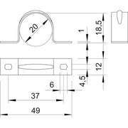 OBO Bettermann - Befestigungsschelle für Kabel/Rohre Befestigungsschelle 605 20 ALU − 100 Stück