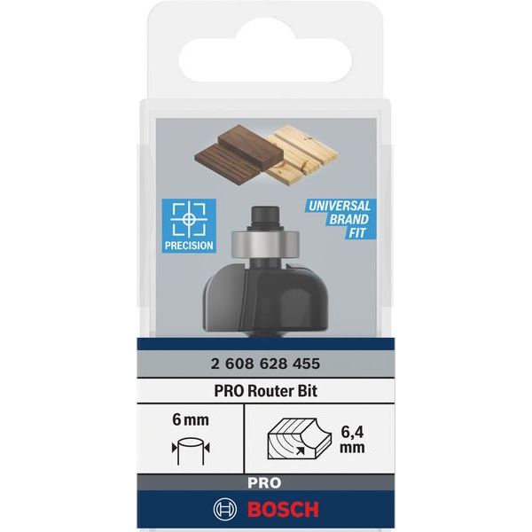 Bosch - Fräser PRO Hohlkehlfräser, R 2608628455 6,4, Schaft 6 mm