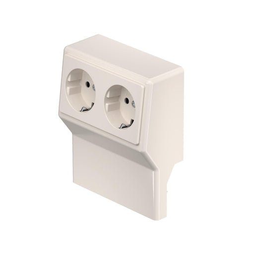 Rehau - Geräteträger für Sockelleistenkanal SL Gerätetank cws SL 2GT2070 cws m.Doppelsteckdose