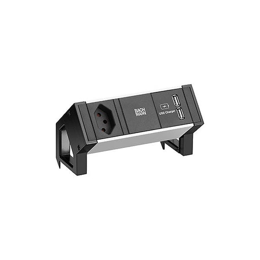 Bachmann - Mehrfachsteckdose Steckdosenleiste 937.104 DESK2 ALU BLACK