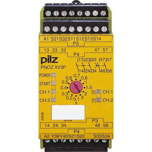 Pilz - Gerät zur Überwachung von sicherheitsgerichteten Stromkreisen Not-Aus-Schaltgerät PNOZ XV3P #777514 0.5/24DC3n/o2n/otfix