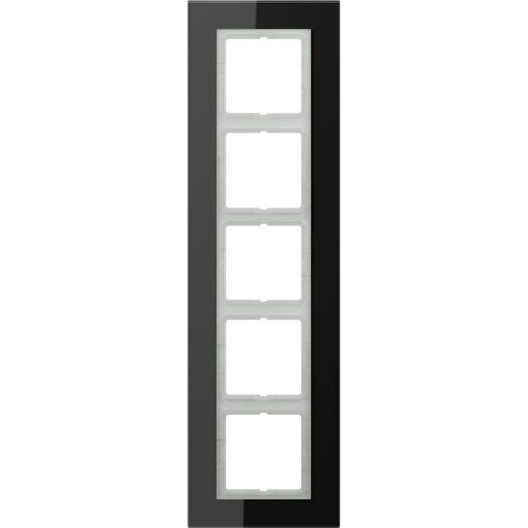 Jung - Abdeckrahmen Glasrahmen 5-fach sw LSP 985 GL SW waage/senkrecht