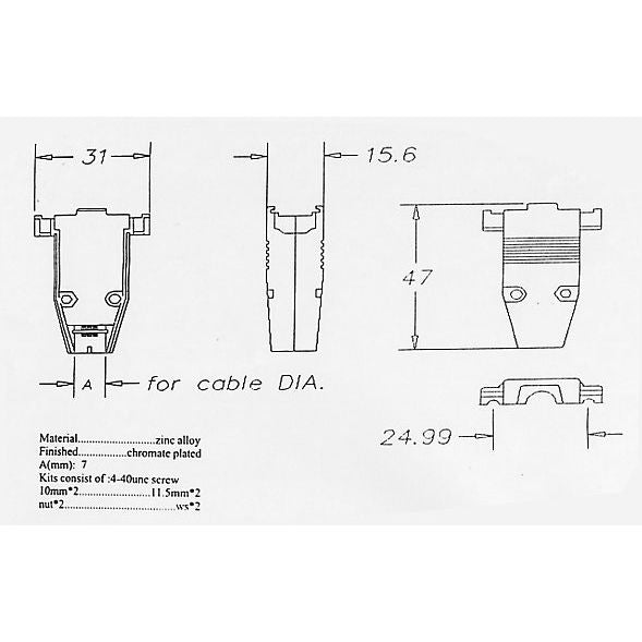 EFB-Elektronik - D-Sub-Haube Vollmetall-Gehäuse D-SUB 29430.2 f. 9-pol