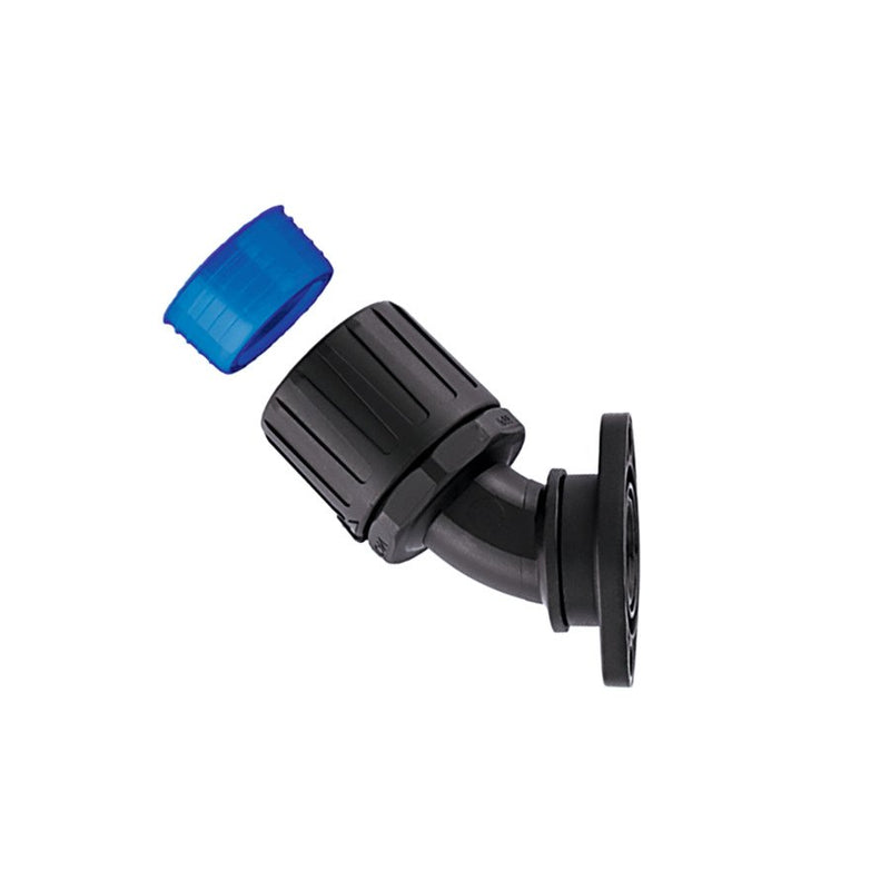 HellermannTyton - Kunststoff-Wellschlauch-Verschraubung Kunststoffverschraubung 166-24200(10) 45Grd. schwarz − 10 Stück