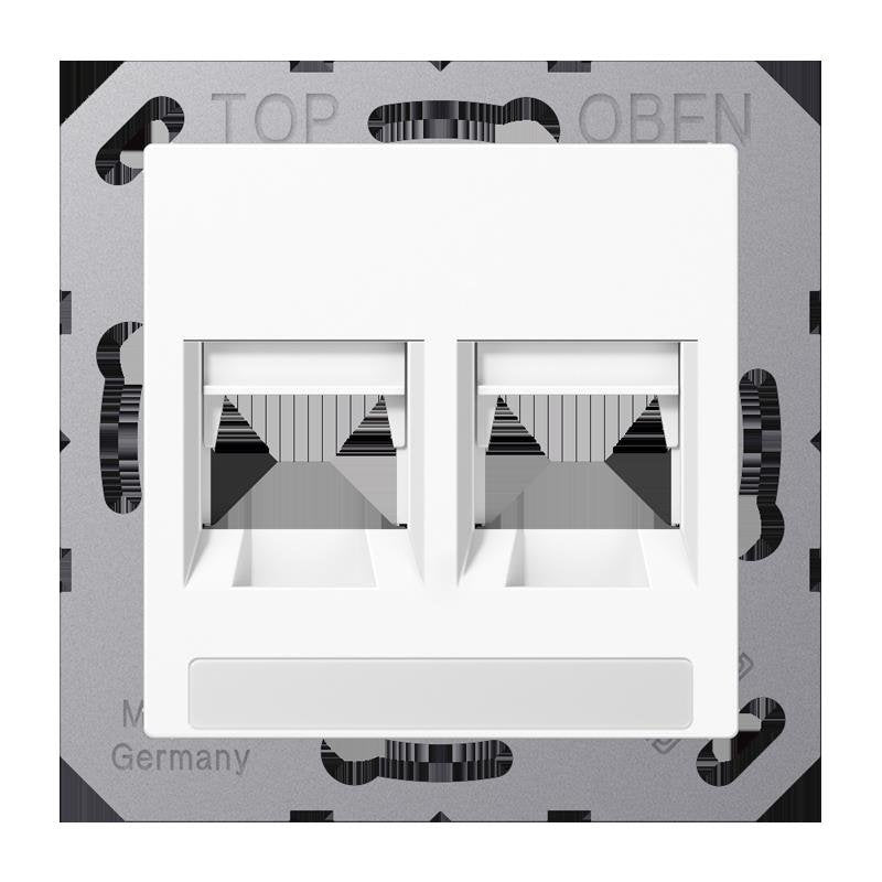 Jung - Einsatz/Abdeckung für Kommunikationstechnik Abdeckung A 1569-25 NA WE WW f.Modular-Jack