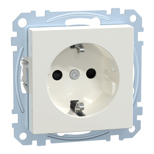 Merten - Steckdose SCHUKO-Steckdose pws/gl MEG2401-0319 Schraub-Liftklemme