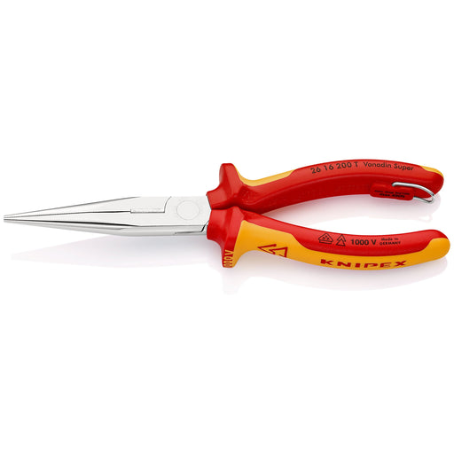 Knipex - Flachzange VDE Flachrundzange 26 16 200 T 200mm, mit Schneide