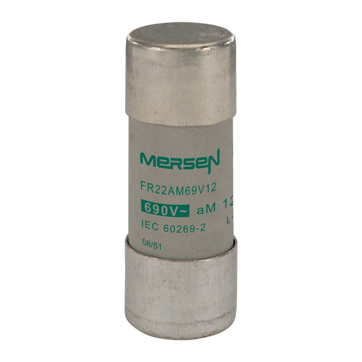 Mersen - Zylindrische Sicherung Sicherungseinsatz zylindr. FR22AM69V12 aM 22x58 12A − 10 Stück