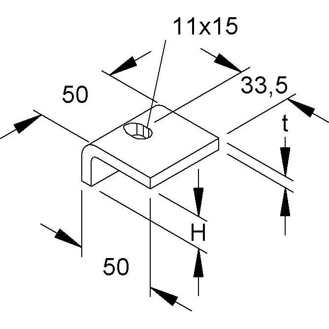 Niedax - Befestigungselement für Stiel/Profilschiene Profilklemme HSK 20 E3 − 10 Stück