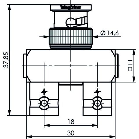 Telegärtner - Koax-Kupplung BNC-Y-Adapter 100023601 75Ohm − 5 Stück