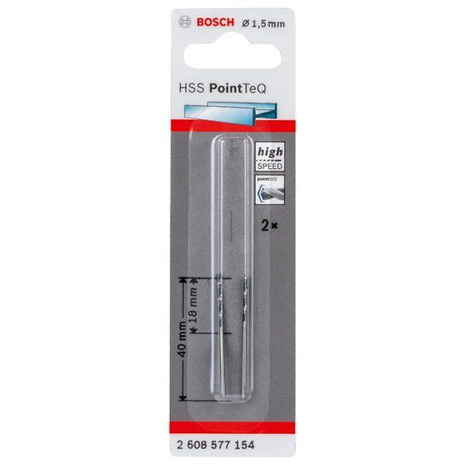 Bosch - Bohrer Metallspiralbohrer HSS 2608577154 PointTeQ DIN 338 1,5