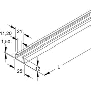 Niedax - Stiel/Profilschiene Ankerschiene 2920/6 FO − 72 Meter