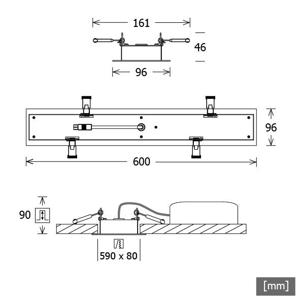 LTS Licht&Leuchten - Decken-/Wandleuchte LED-Einbauleuchte LUZ-R12 104.840.60sw 840, sw