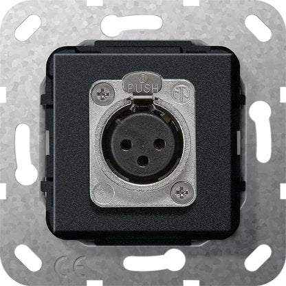 Gira - Einsatz/Abdeckung für Kommunikationstechnik XLR Buchse D Serie 566710 Einsatzsw matt